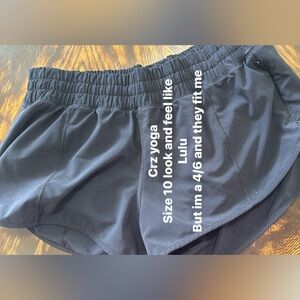CRZ YOGA Black Performance Running Shorts